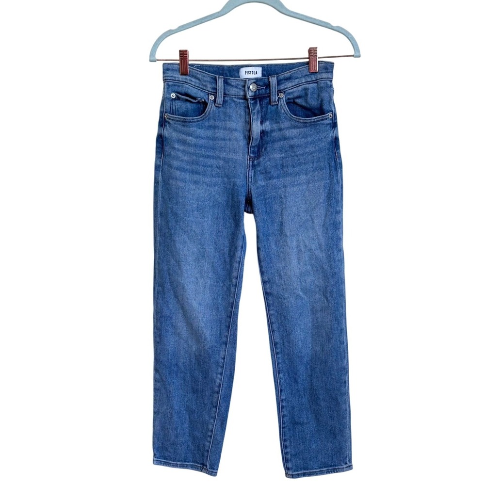 Pistola Jeans Womens 26 High Rise Straight Leg Blue Denim Casual Stretch